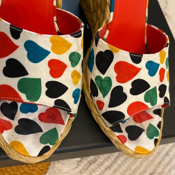 Saint Laurent Paloma Multi Colored Espadrille Wedge Sandals Size 39 - Picture 10 of 10